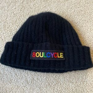 Like New! Soulcycle Cashmere Beanie Hat & Soulcycle Metallic Tote